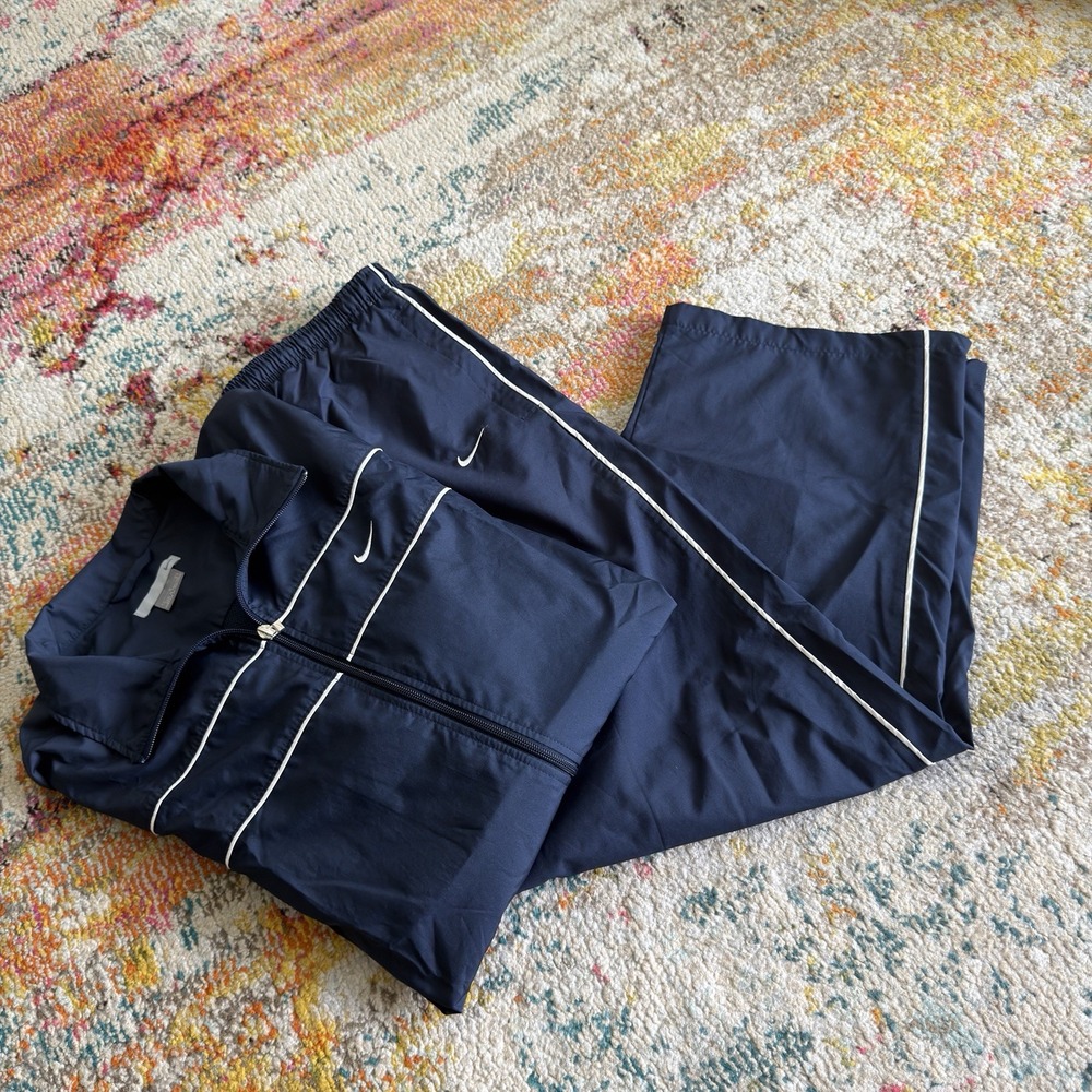 Vintage Nike 00s Tracksuit Set Jacket + Pants Swoosh Logo Y2K Size Mens Large